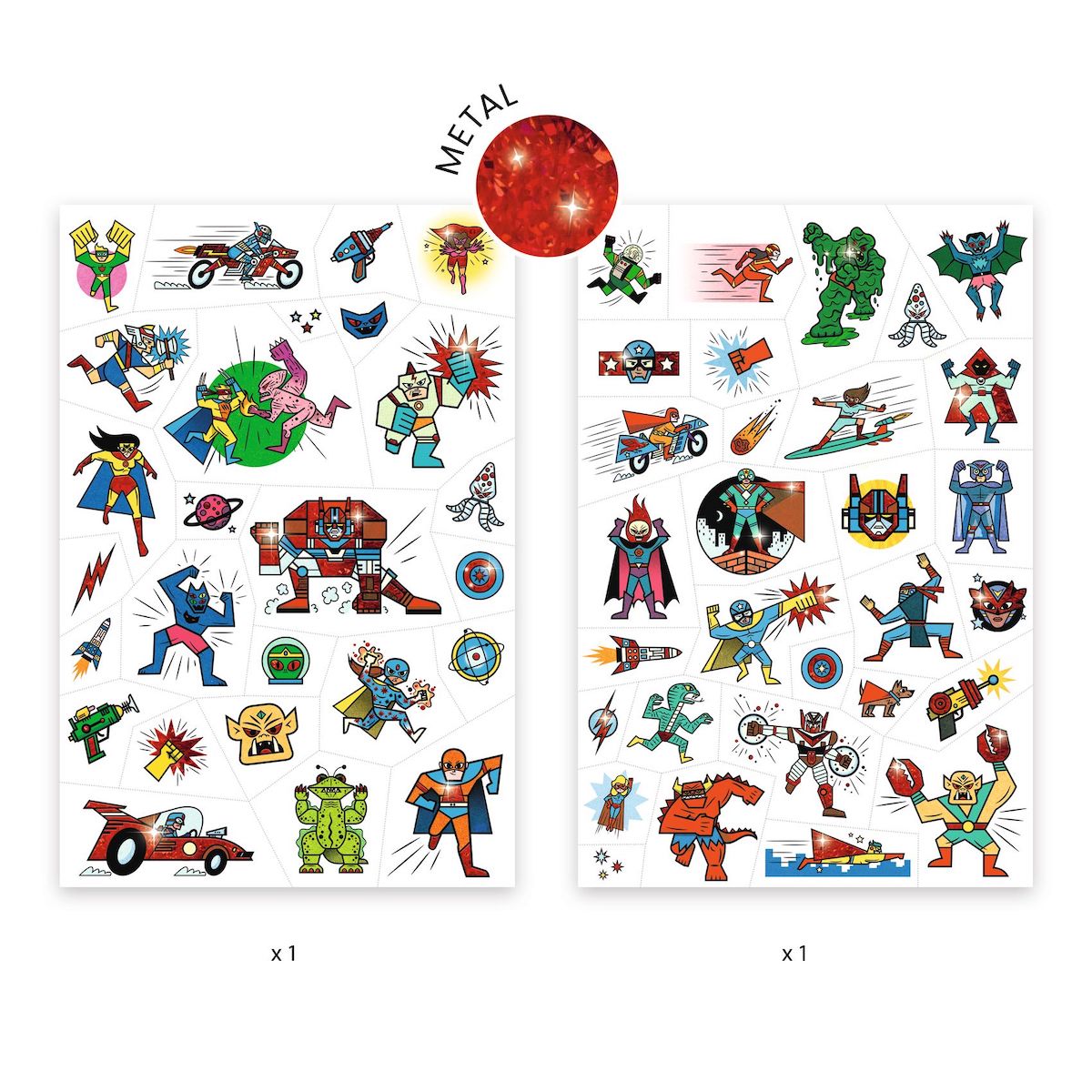 Tatuajes HEROES vs VILLAINS Djeco