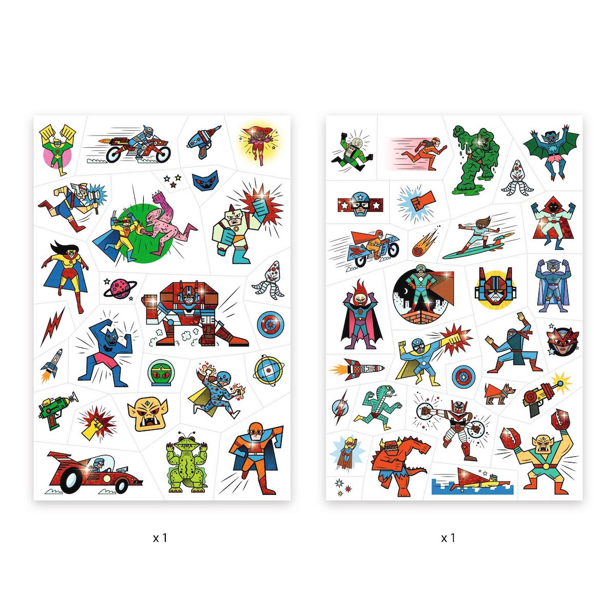 Tatuajes HEROES vs VILLAINS Djeco