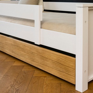 Tiroir lit KASVA blanc lacqué-chêne huilé