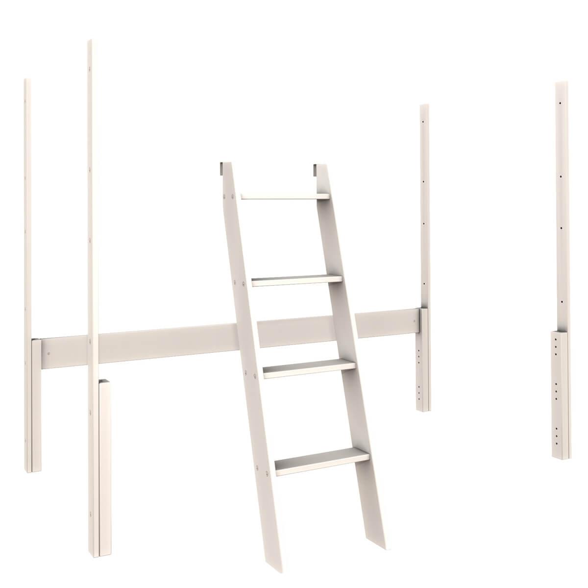 Umbausatz 2 halbhoch-hoch KASVA Buche massiv weiß-lackiert