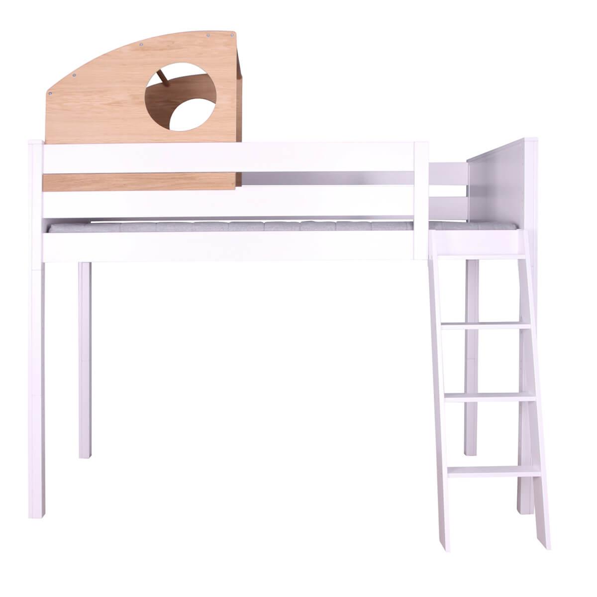 Umbausatz 2 halbhoch-hoch KASVA Buche massiv weiß-lackiert