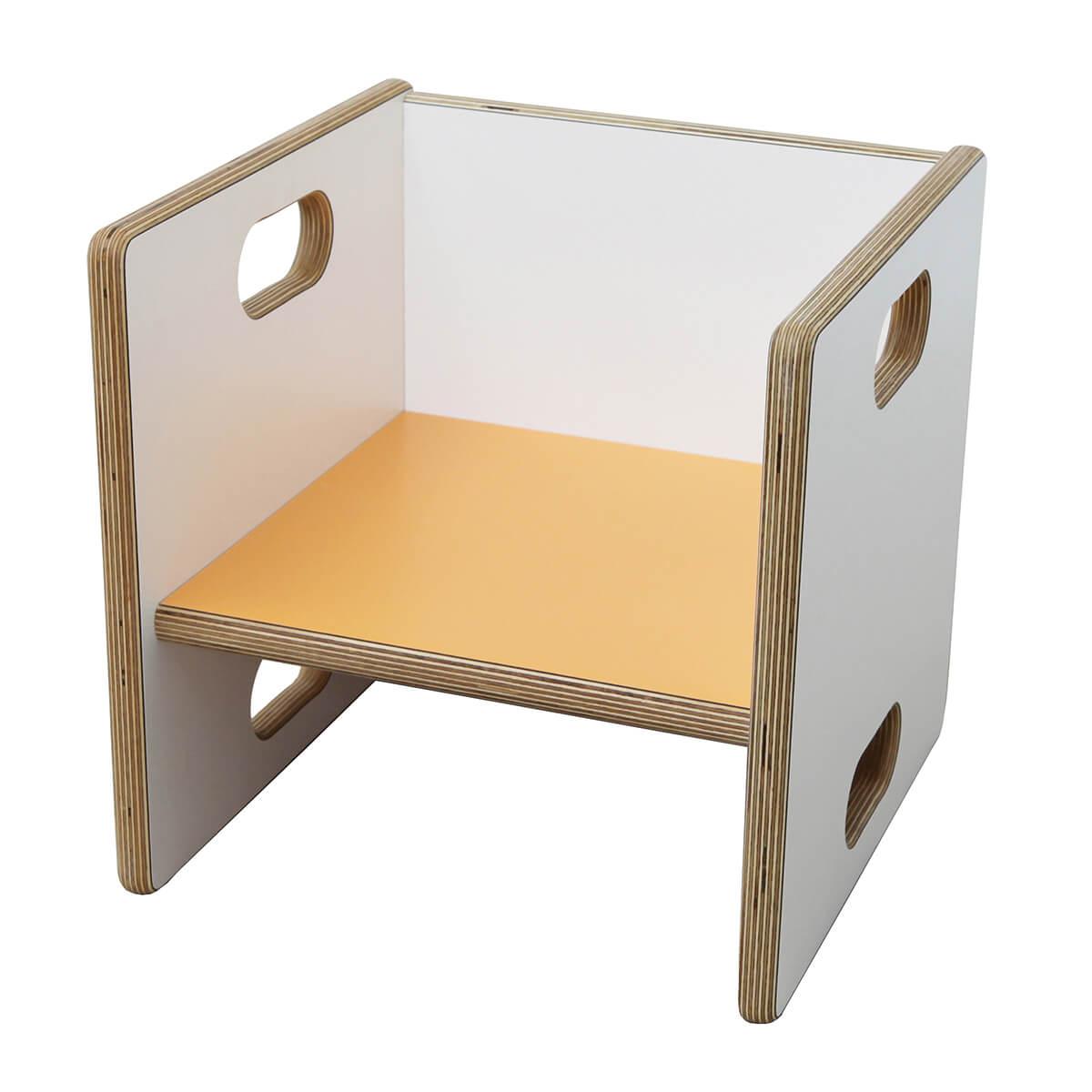 Wandelstuhl ZIGGY de Breuyn Multiplex Korpus weiß Sitz orange