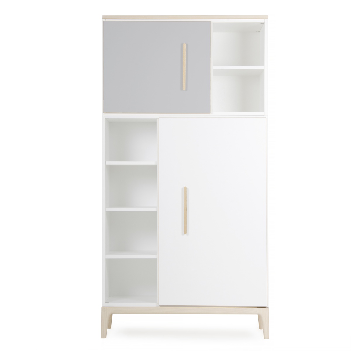Wardrobe 173cm 2 doors NADO Curve ash manhattan grey-white