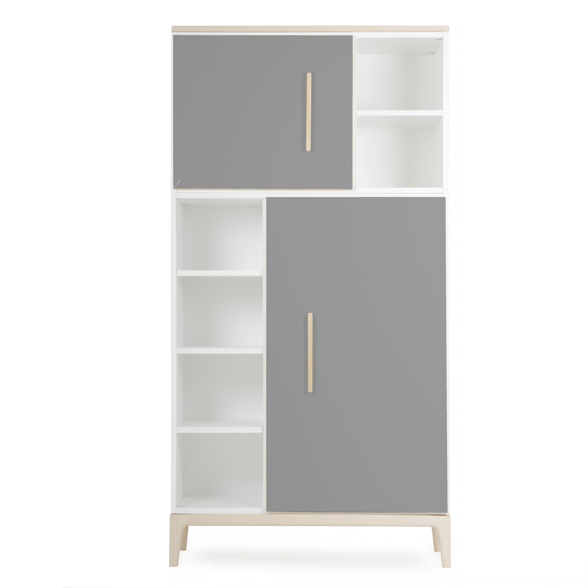Wardrobe 173cm 2 doors NADO Curve ash slate grey