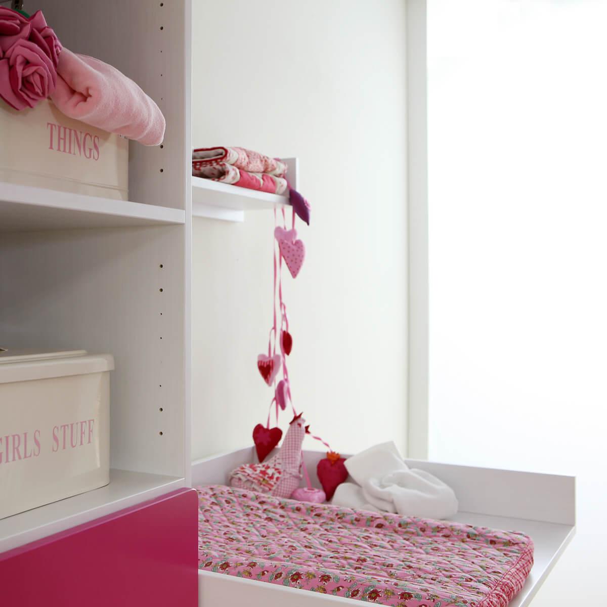 Wickelkommode ohne Türen DESTYLE de Breuyn Buchenfurnierte Spanplatte weiß gebeizt-lackiert