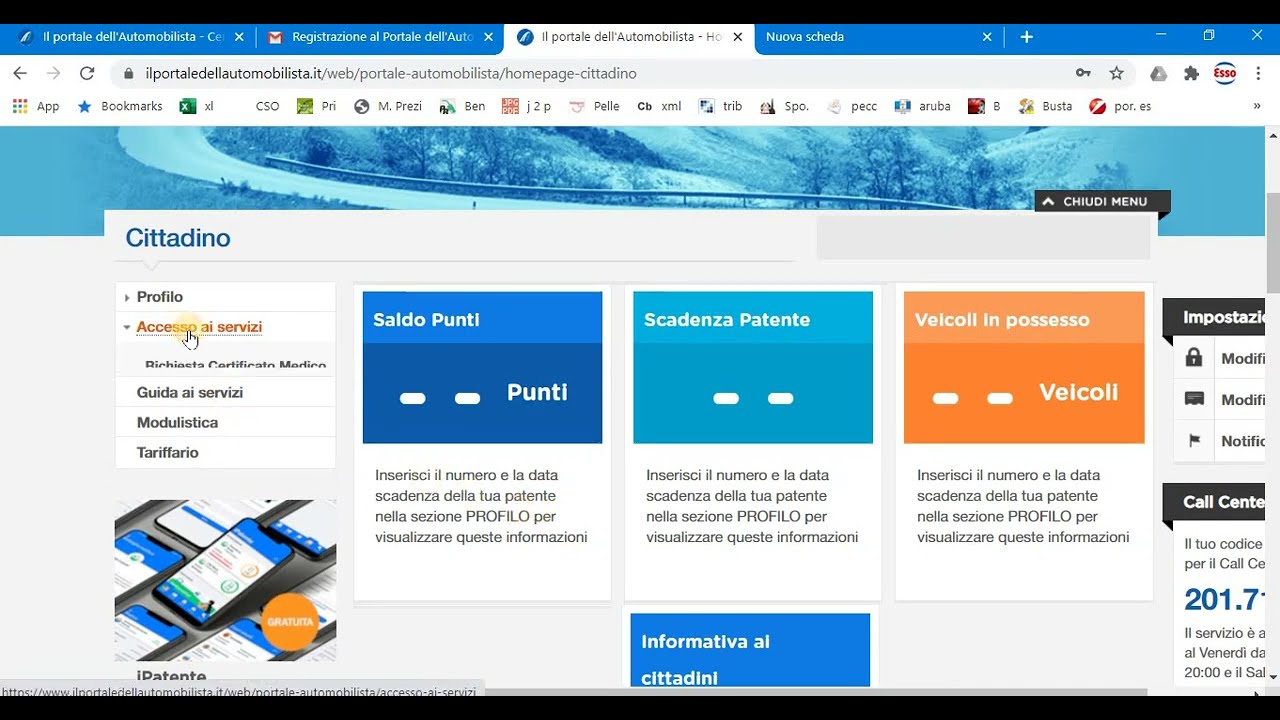 Il portale dell’automobilista non mi fa registrare
