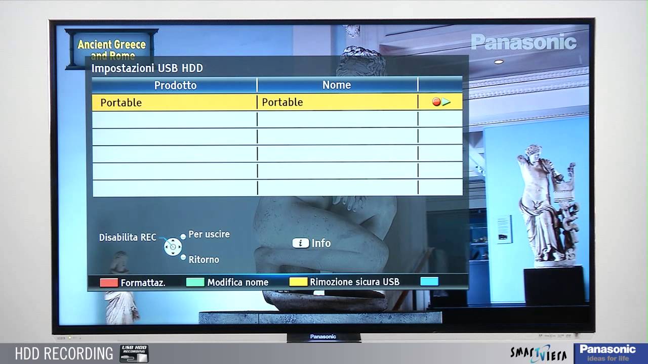 Panasonic viera come registrare su chiavetta usb