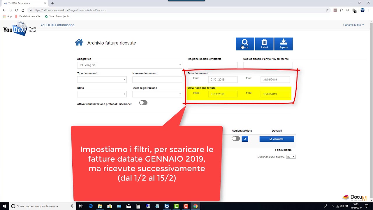Registrare fattura anno precedente 1 Registrare fattura anno precedente