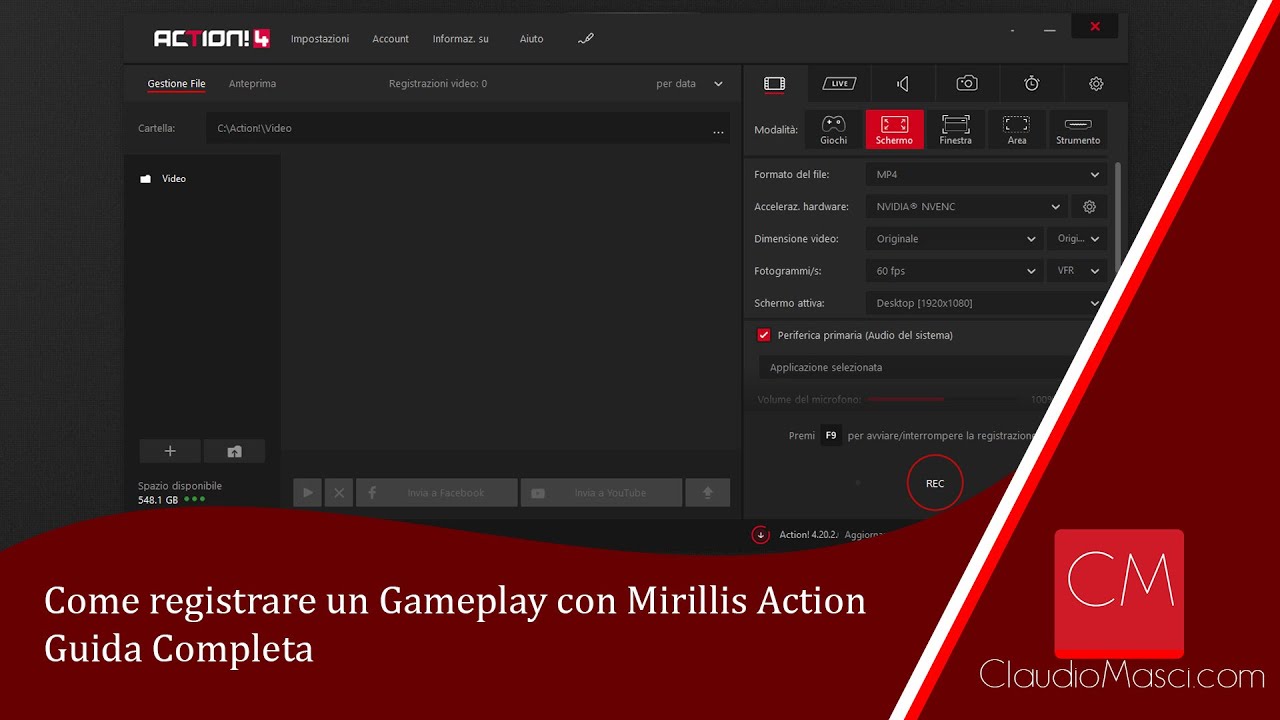 Come registrare con action