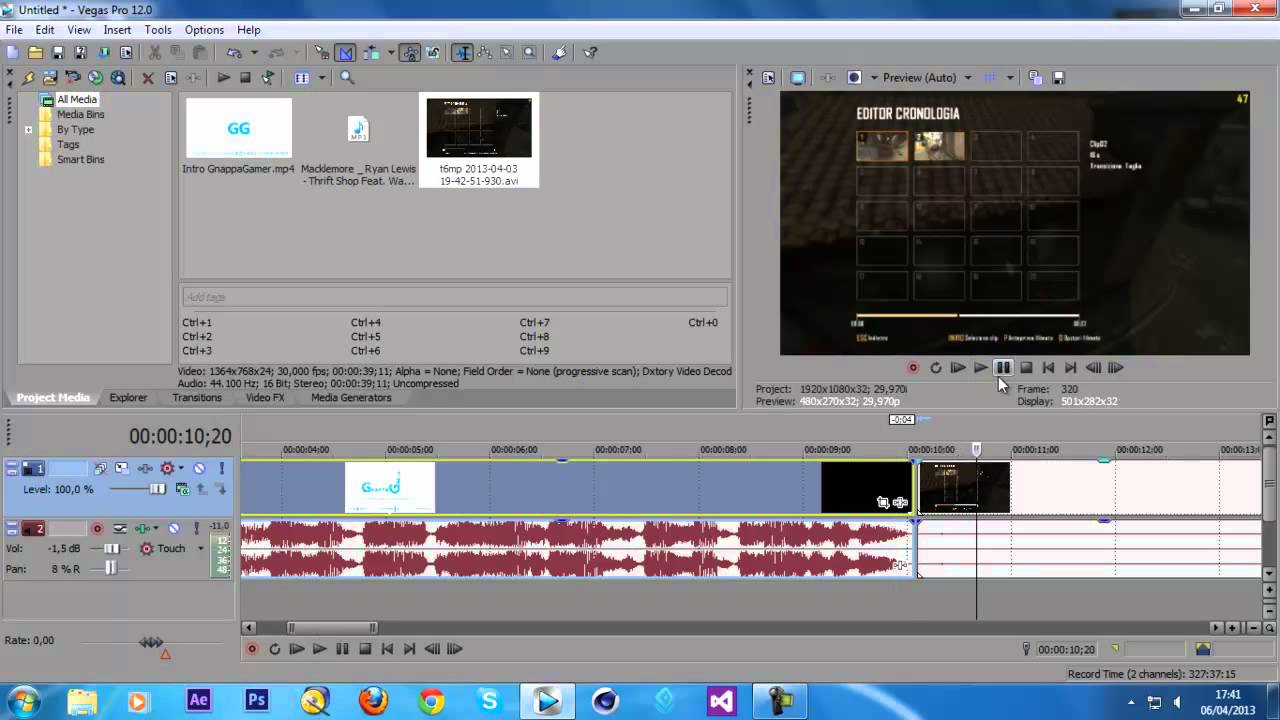 Come registrare con sony vegas 1 Come registrare con sony vegas