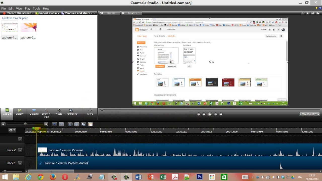 Registrare audio desktop camtasia