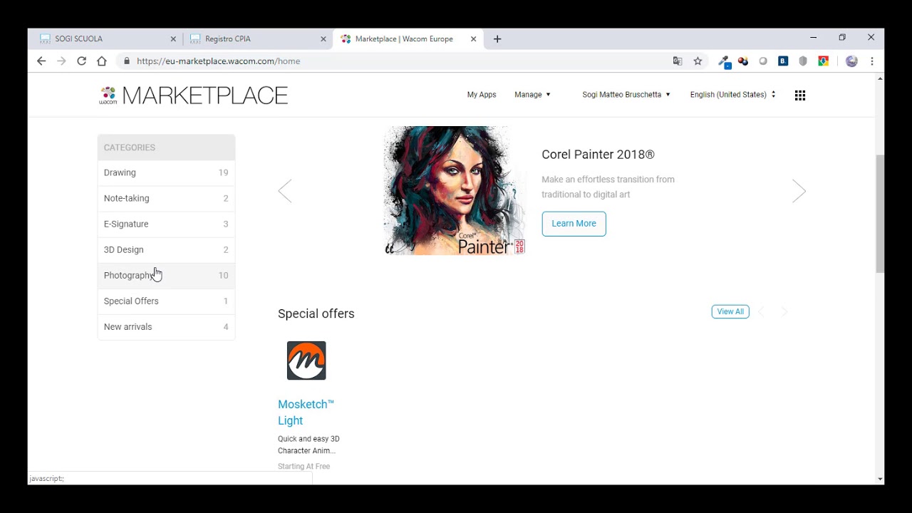 Registrare tavoletta wacom