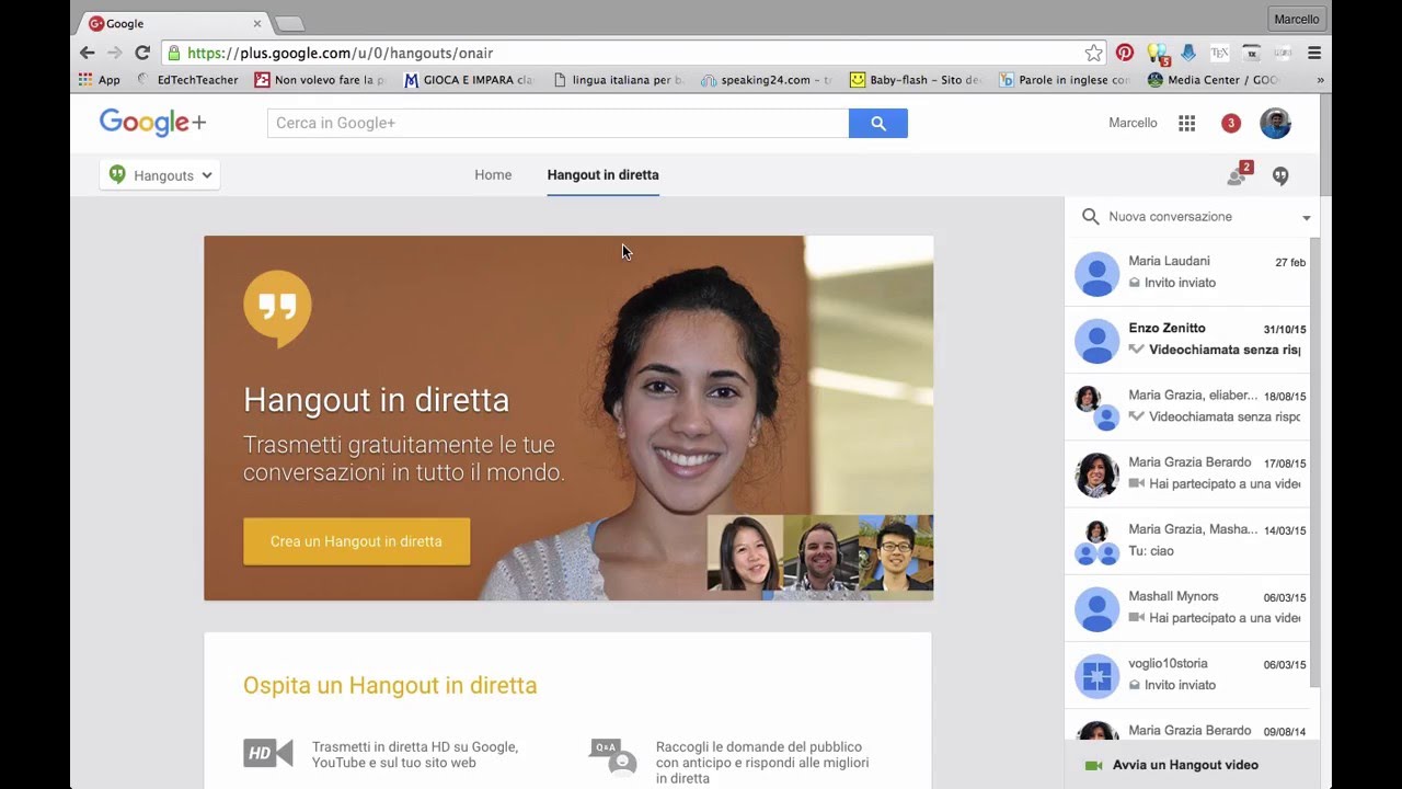 Registrare hangout 1 Registrare hangout