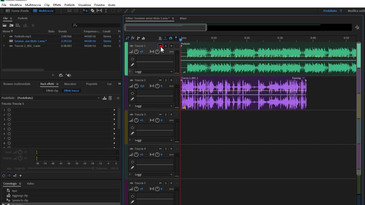Adobe audition come registrare