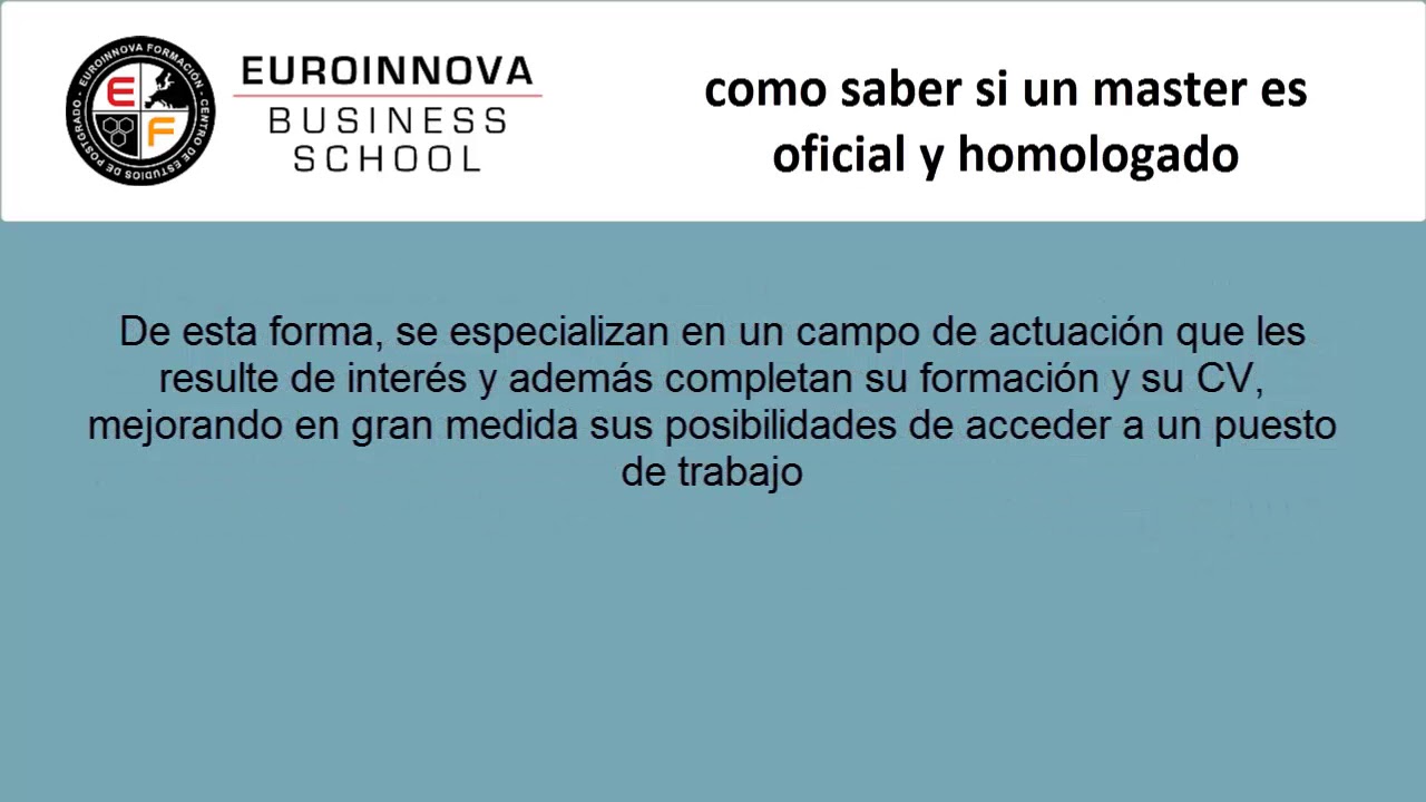 ¿Cómo saber si un máster es oficial y homologado?