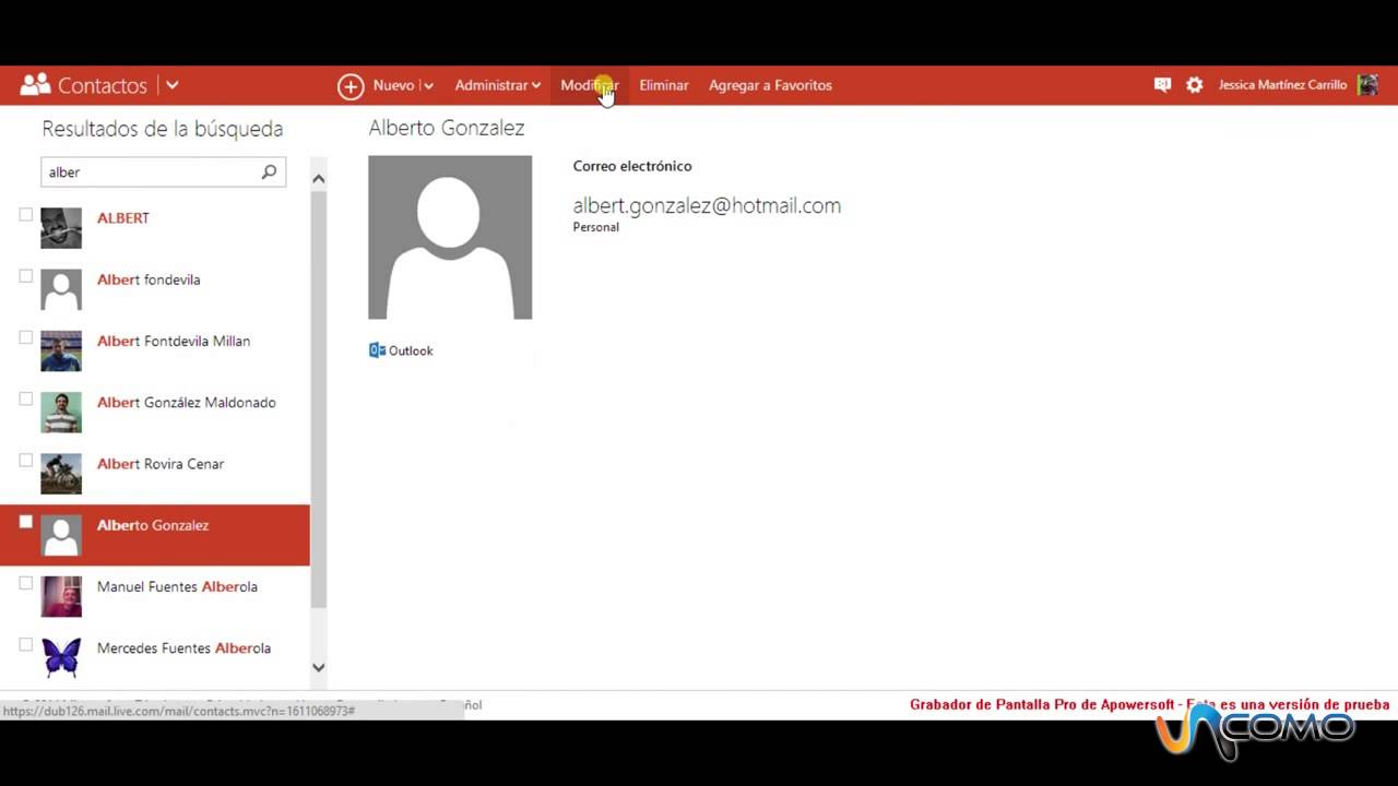 Como borrar un contacto de hotmail para siempre