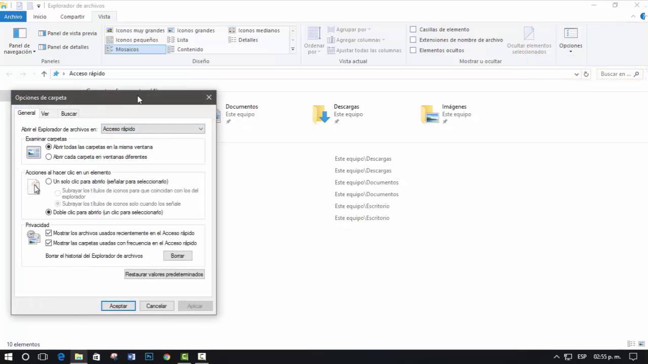 Métodos para borrar el historial de archivos recientes en Windows 10