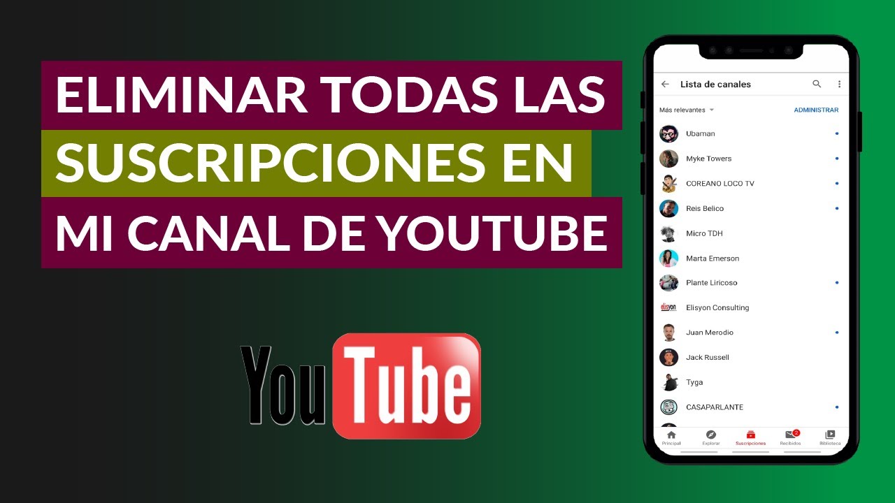 Como borrar todas las suscripciones de youtube