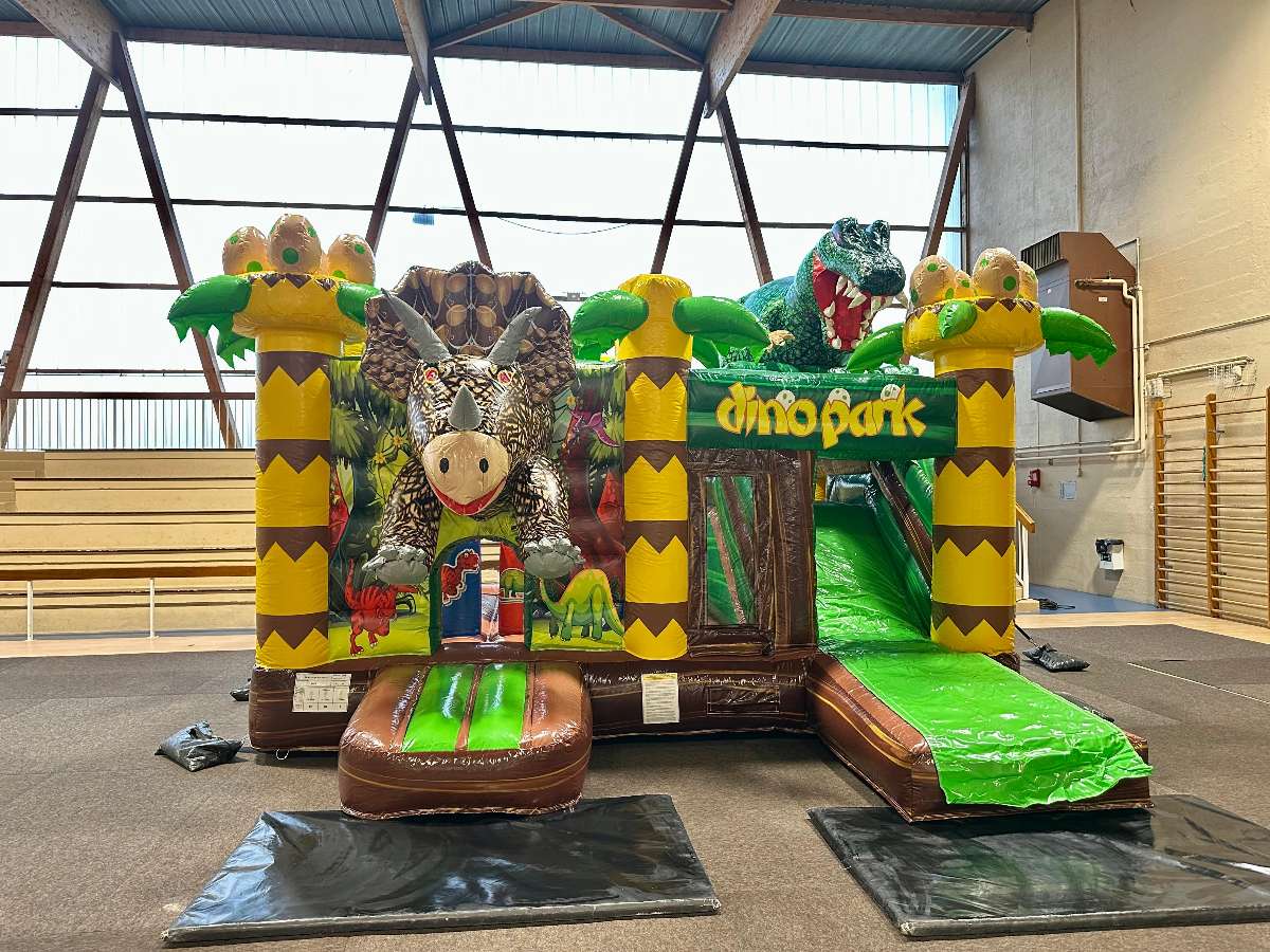 château gonflable Dino vue de loin
