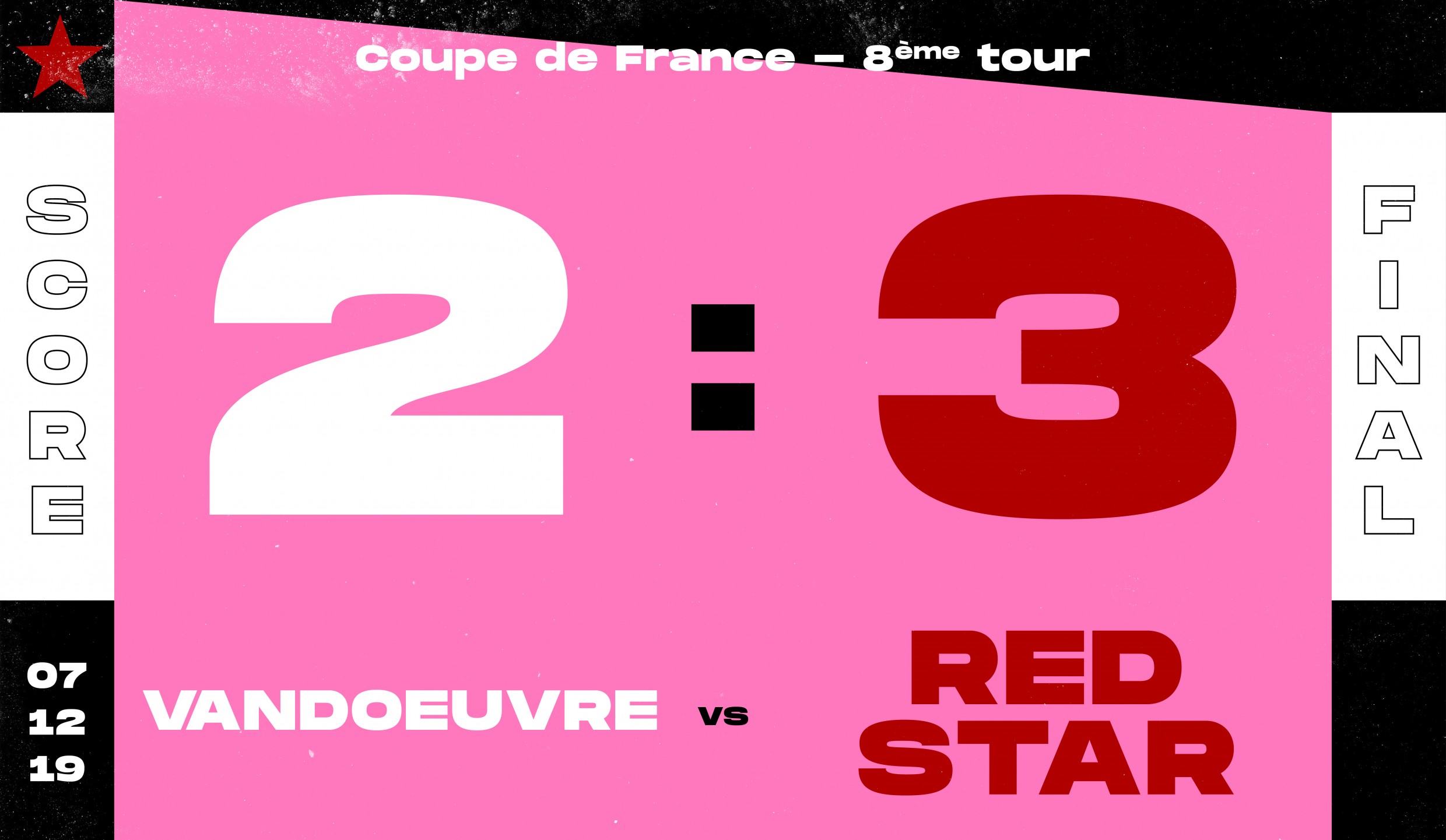 Live 2019 2020 Coupe de France Huitième tour Vandœuvre Red Star