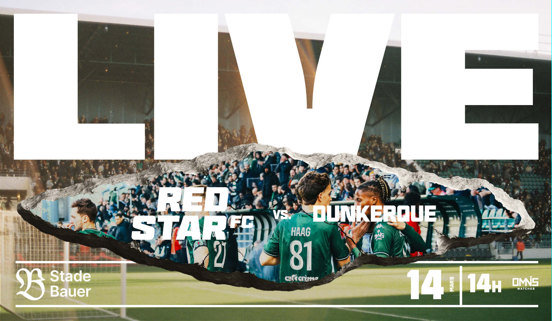 Affiche officielle du match Red Star contre Dunkerque