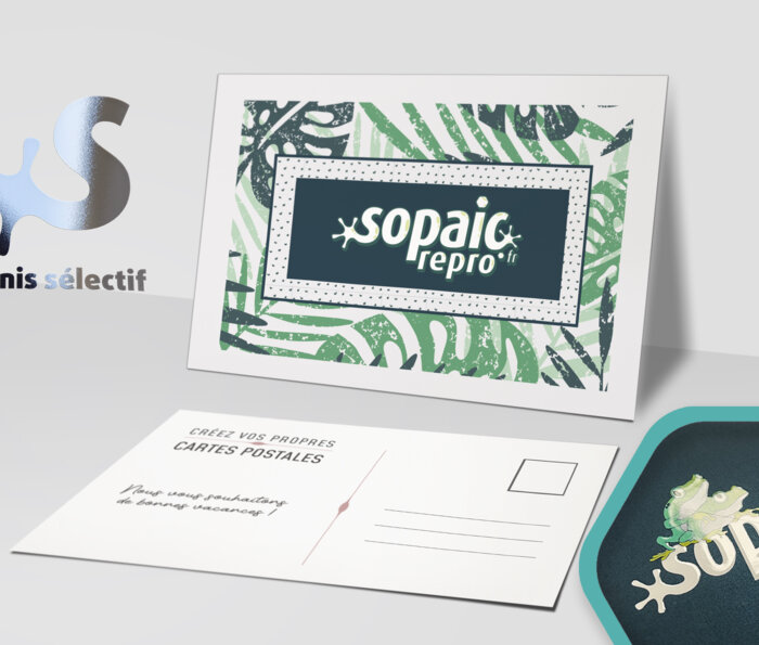 Carte postale avec vernis sélectif