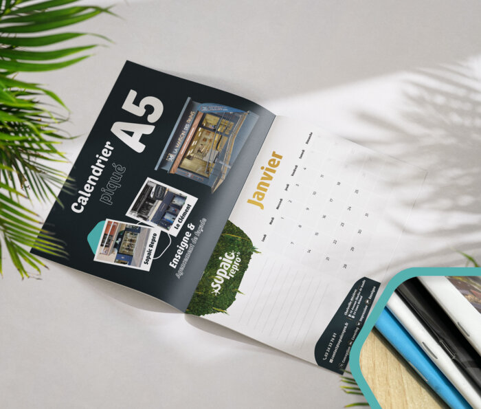 Calendrier agrafé A5