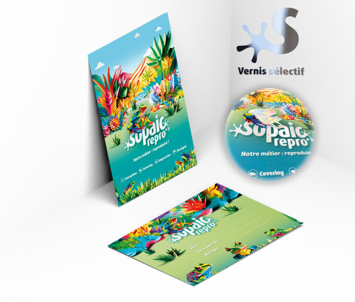 Carte cadeau A5 A6 avec vernis selectif