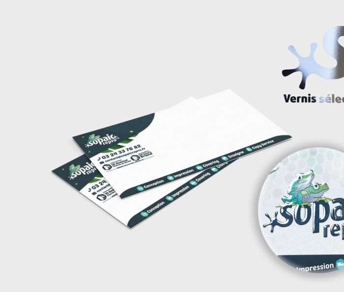 Carte correspondance avec vernis selectif