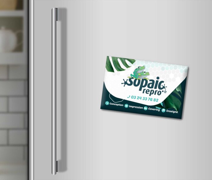 Carte commerciale magnetique rectangle