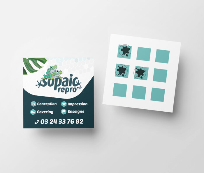 Carte de fidélité carrée - coins carrés