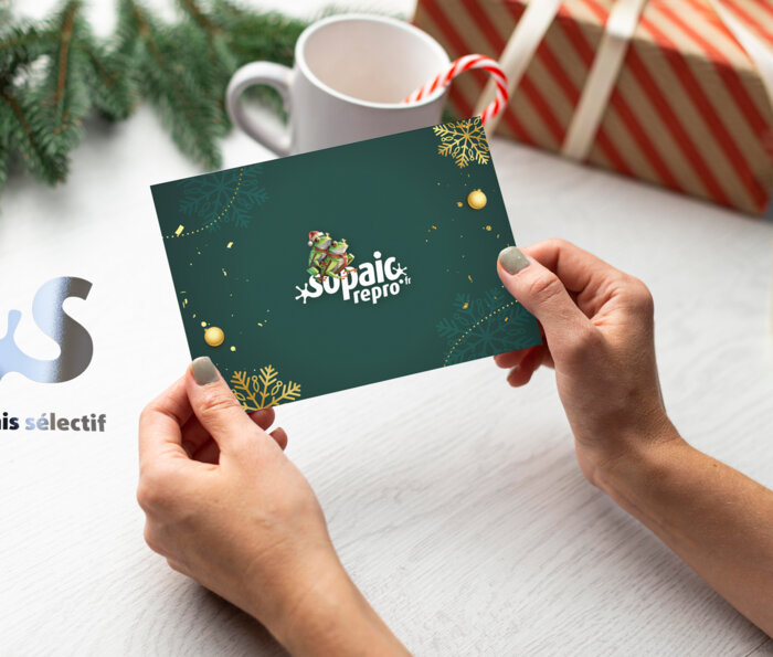 Carte de voeux avec vernis selectif