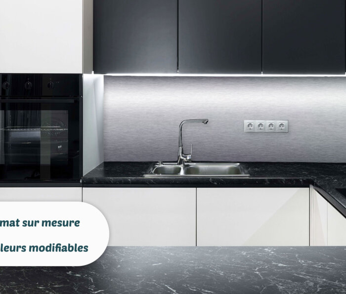 Crédence en alu brossé argenté