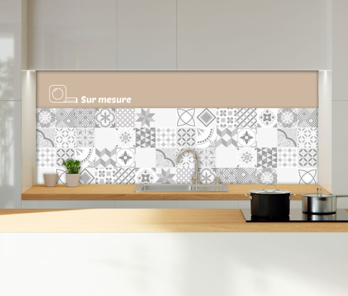 Crédence carreau ciment gris