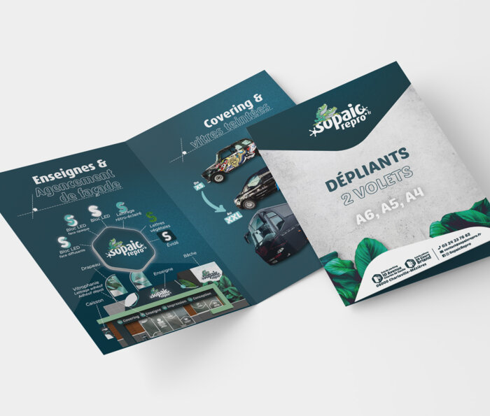 Dépliant 2 volets - A6 A5 A4