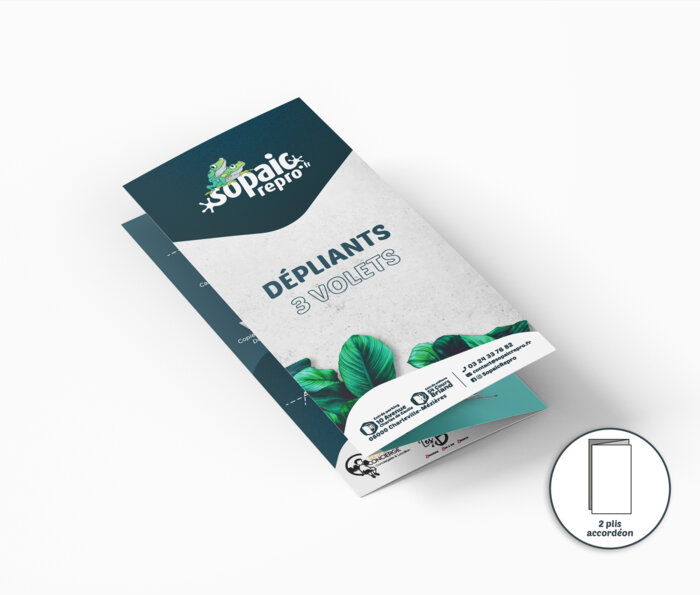 Dépliant 3 volets avec plis accordéon