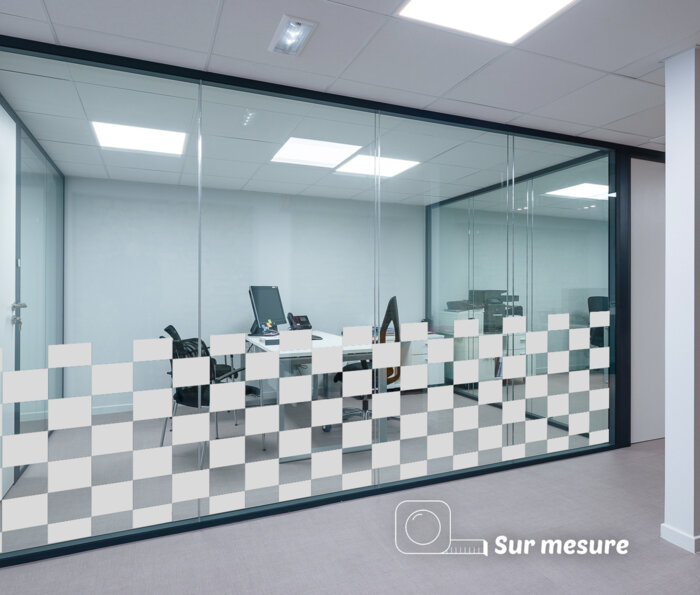 Film dépoli - Damier - bureau