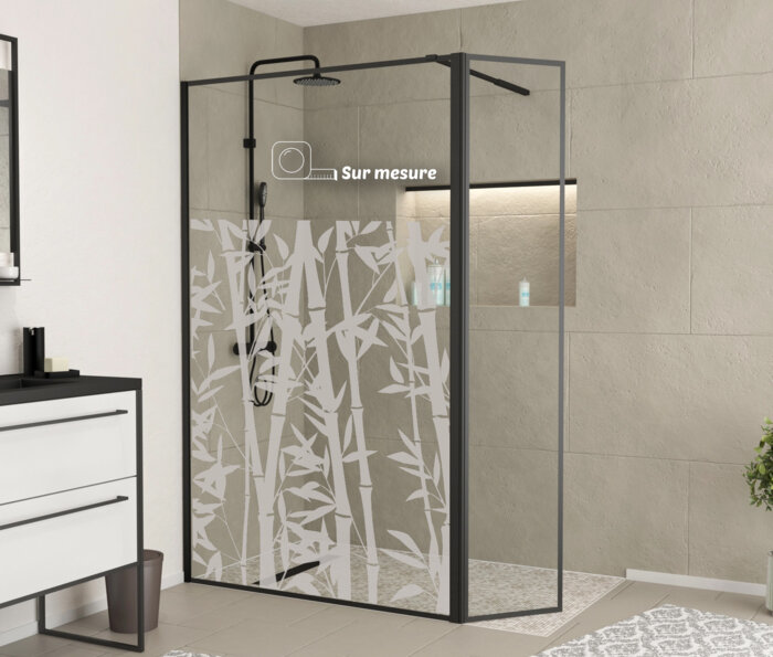 Film dépoli - motif bambou douche