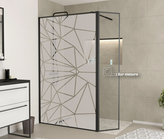 Film dépoli - motif géométrique douche
