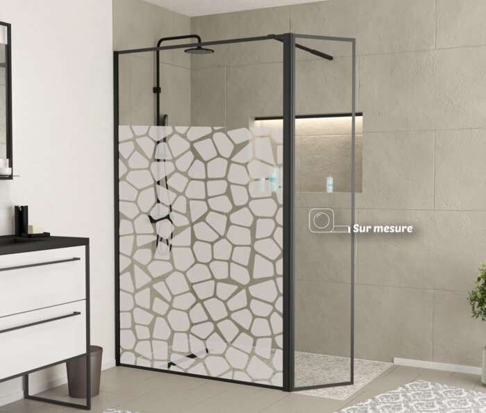 Film dépoli - motif girafe douche