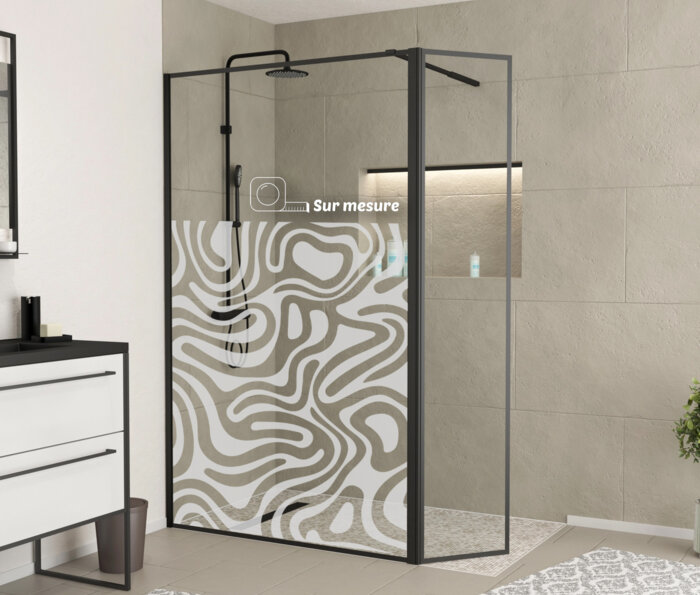 Film dépoli - motif groovy - douche