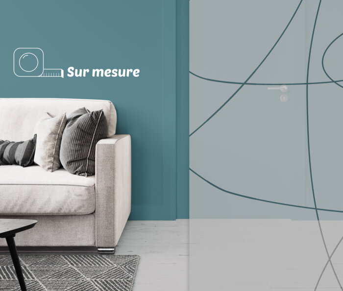 Film dépoli - motif lignes abstraites