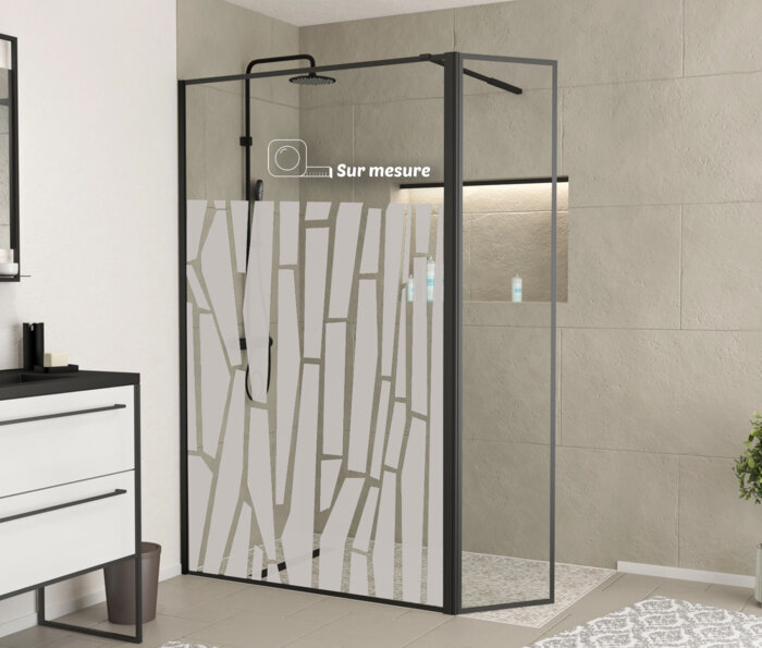 Film dépoli - motif abstrait douche