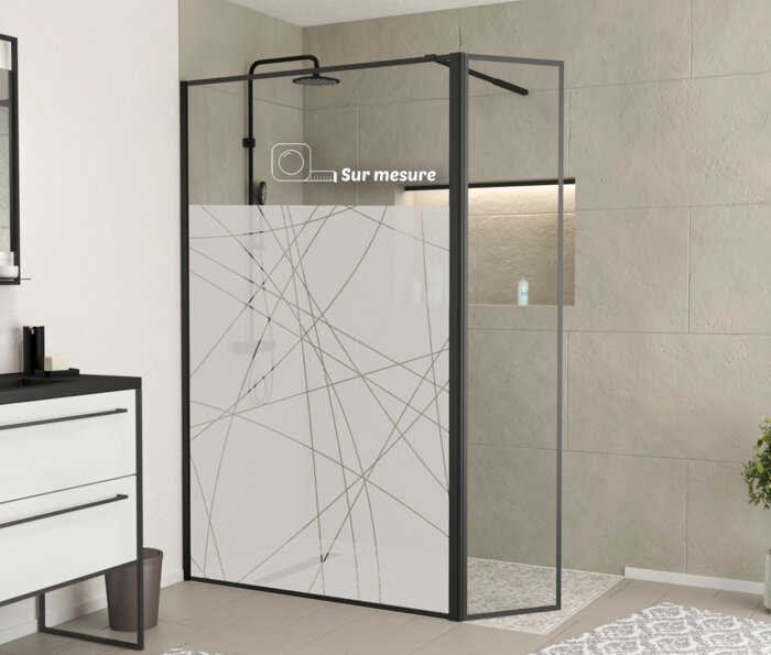 Film dépoli douche - motif verre brisé