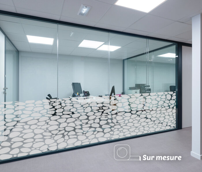 Film dépoli - motif galets bureau