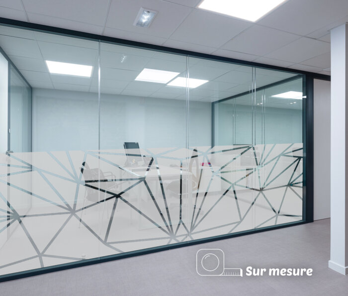 Film dépoli - motif géométrique bureau