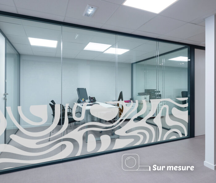 Film dépoli - motif groovy - bureau