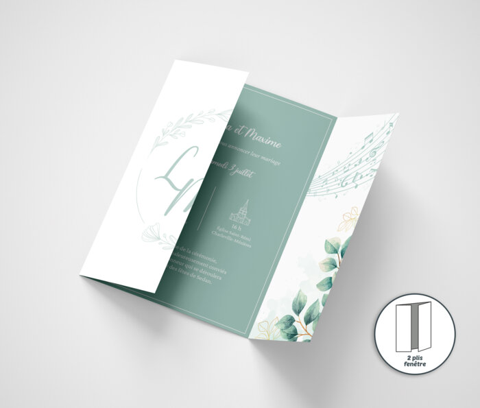 Faire part avec plis fenetre - ouvert