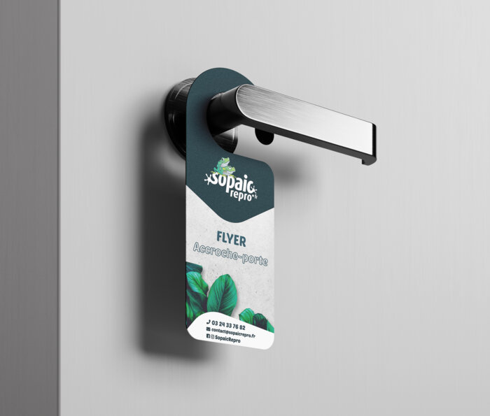 Flyer accroche porte forme 1