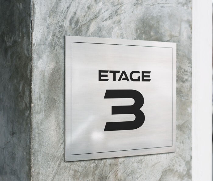 Panneau alu brossé argenté - forme carré